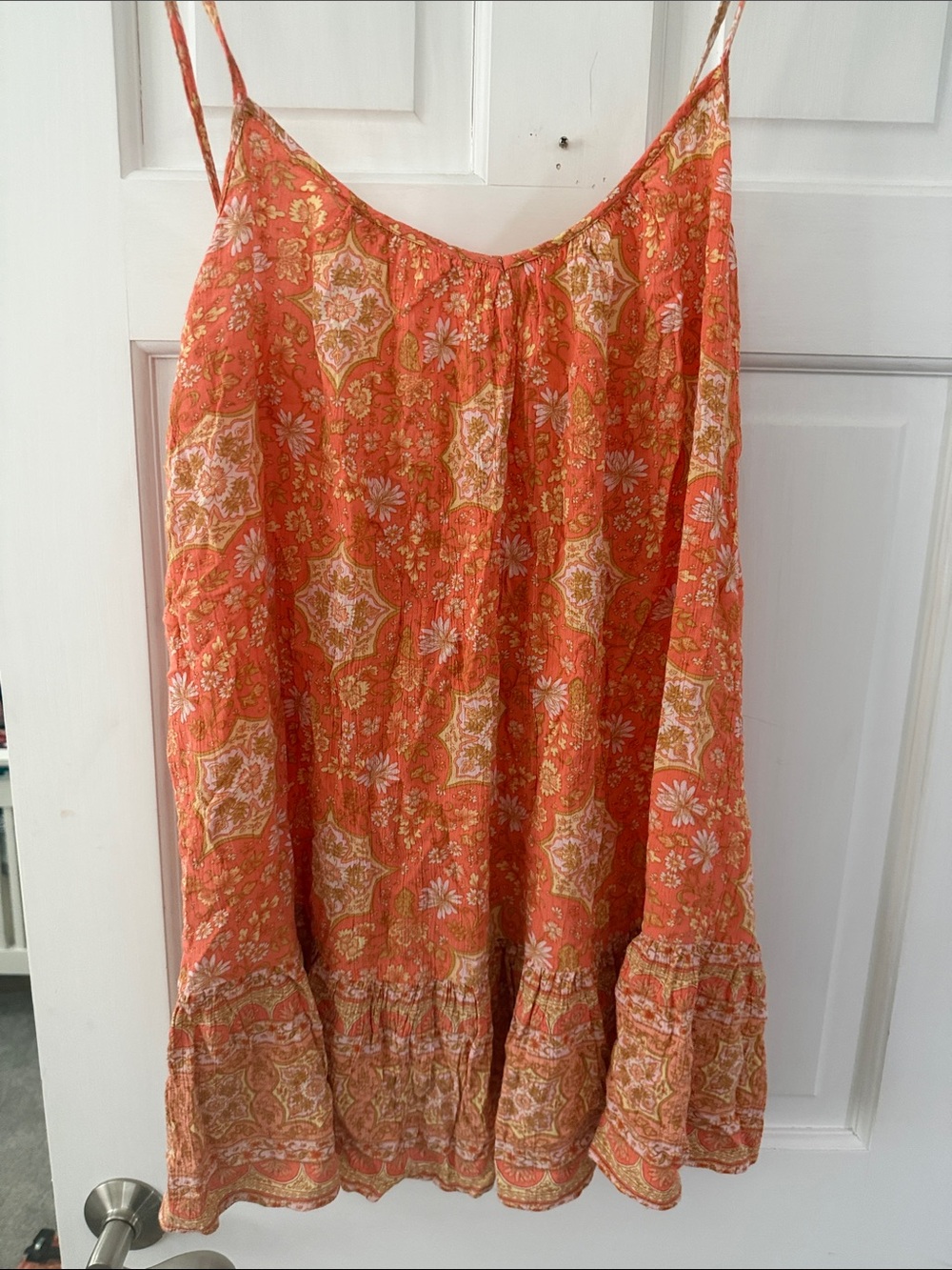 BILLABONG Boho Floral Orange Button-Front Women’s Shirt & Dress
